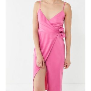 Pink Midi Wrap Dress